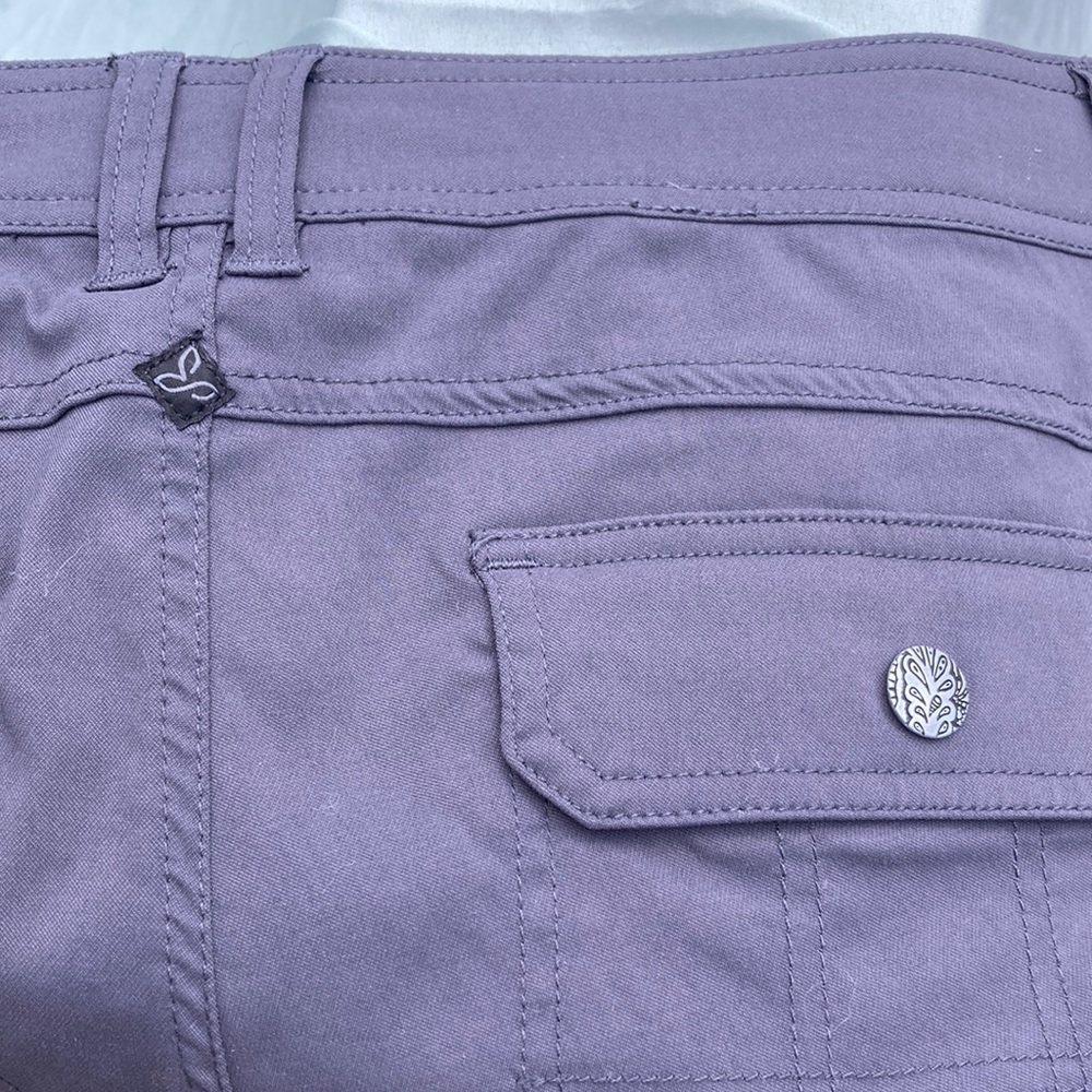 Prana Halle Pant, size 12. Available in “coal”, “sandbar”, or “sage camo”.